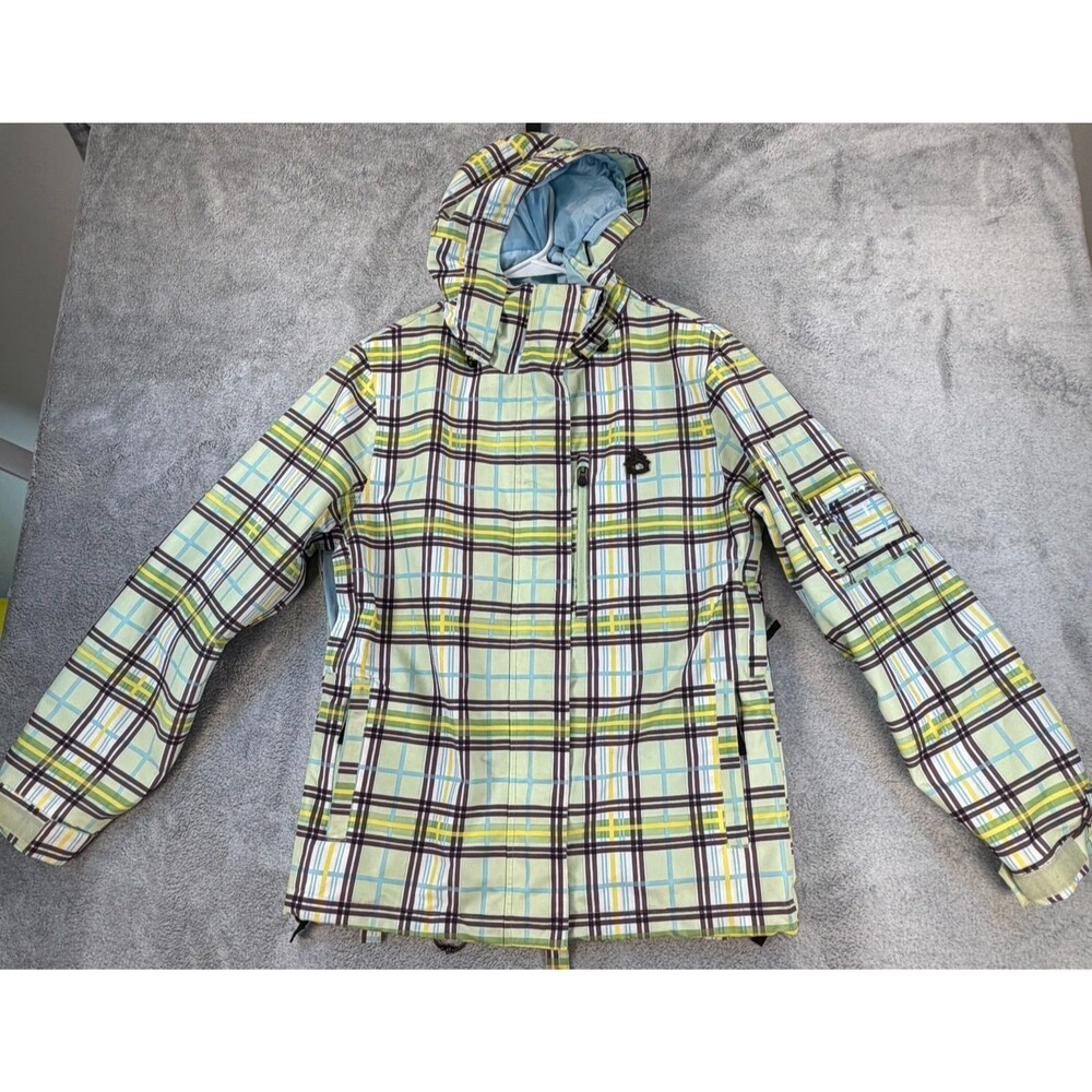 Empyre Women’s Plaid Snowboard Jacket 10K Waterproof Hooded Coat S Y2K Style
